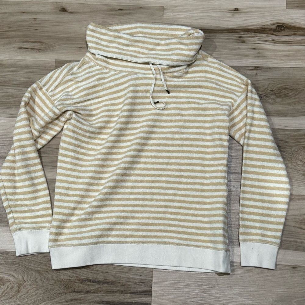 Ralph Lauren Terrycloth Mock Neck Striped Sweater Top Women’s Medium - Picture 1 of 2